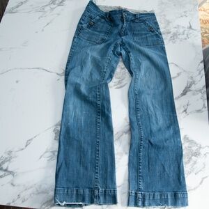 Gap Vintage 2000's? Low Rise Flare Trouser Jeans Size 6, Well Worn, Big Pockets